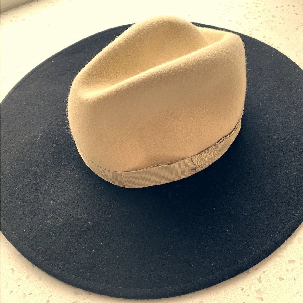 Brixton Full Brim Black & Cream Wool Hat